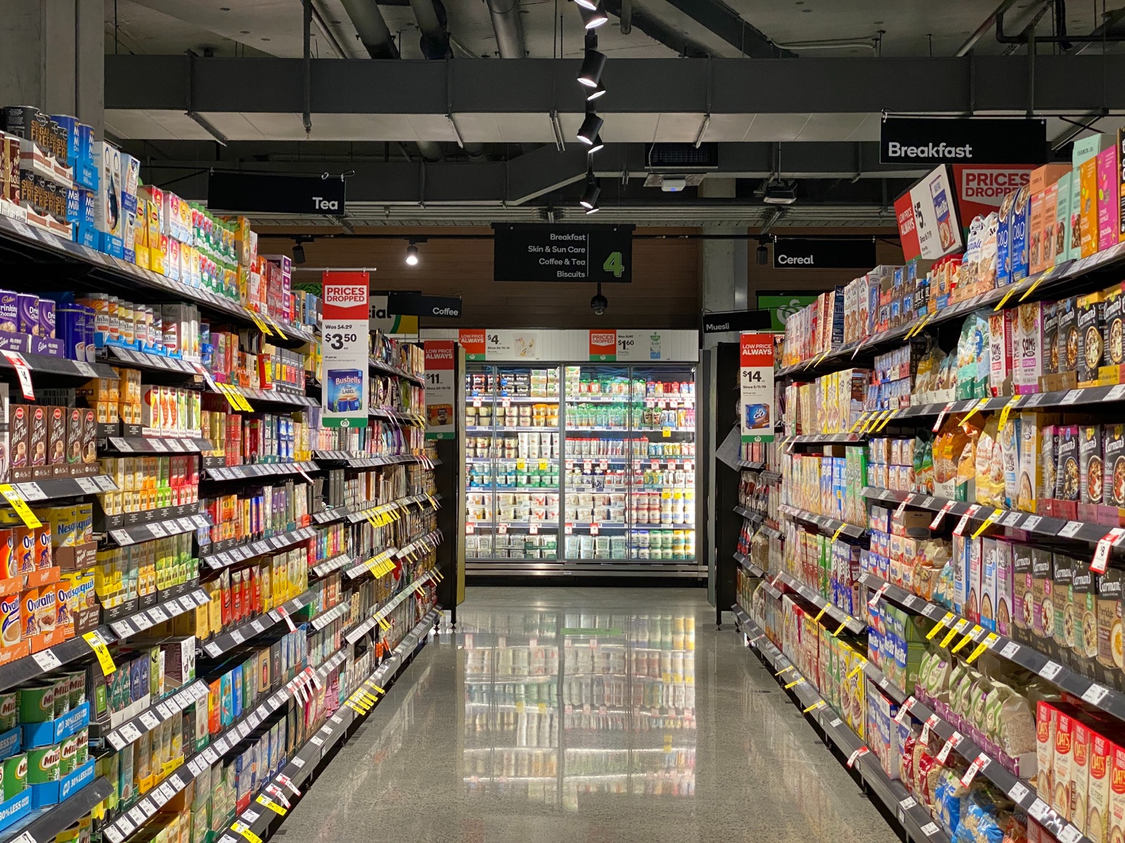 Reach-in cases in a Lubbock grocery store
